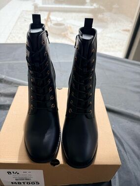Classic Black Lace-Up Women's Combat Boots